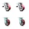 Service Caster 5 Inch Poly on Aluminum Swivel Caster Set with Roller Bearing 2 Total Lock Brake SCC-TTL30S520-PAR-2-S-2 - alternate 1